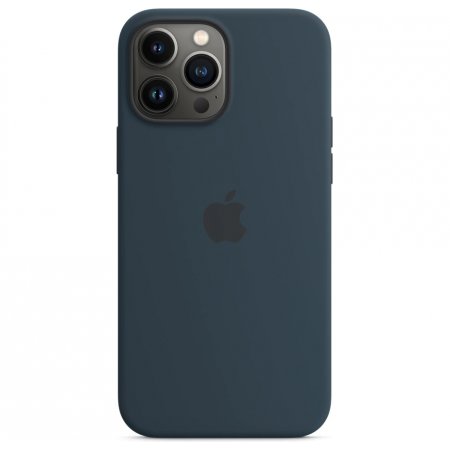 Husa spate apple mmt02fe/a silicone case cu magsafe pentru iphone 13 pro max,abyss blue,blister