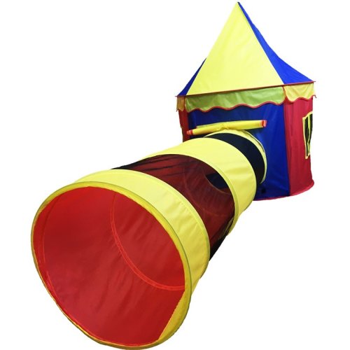 Jucarie cort de joaca castel cu tunel children tent, pentru interior, exterior, multicolor, salamandra kids®