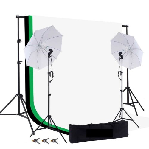 Kit studio foto 2 umbrele + suport fundal + 3 panze + accesorii andoer