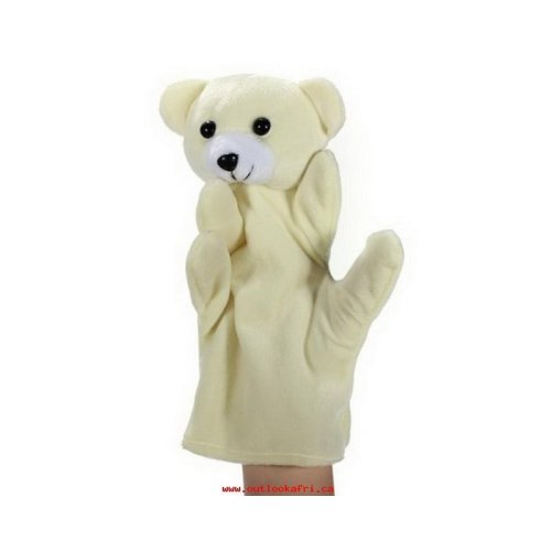 Marioneta de mana model animalut, 22.5 cm alb