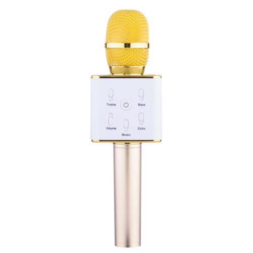 Microfon karaoke wireless cu bluetooth soundvox™ q7 cu boxa inclusa, auriu