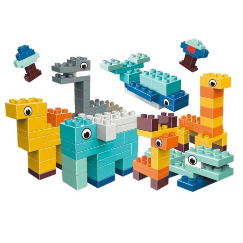 Set piese de constructii pentru copii, flippy, animal series, 134 piese, multicolor