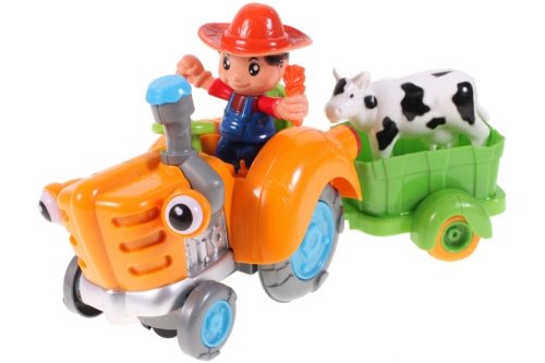 Tractor agricol cu remorca si animale, malplay 102679