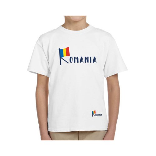 Tricou pentru copii, 10-11 ani, romania, tricolor, 100% bumbac