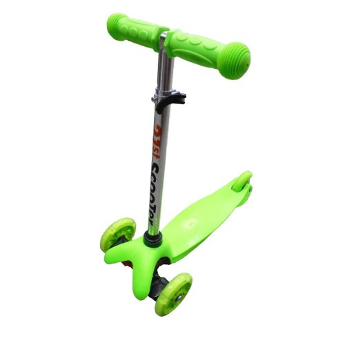 Trotineta „scooter” pentru copii cu roti luminoase, verde