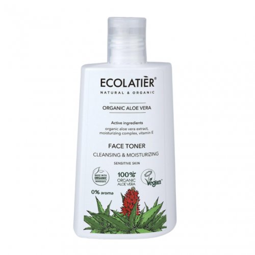 Toner facial (lotiune tonica) vegan ecolatier organic aloe vera cleansing moisturizing 250ml