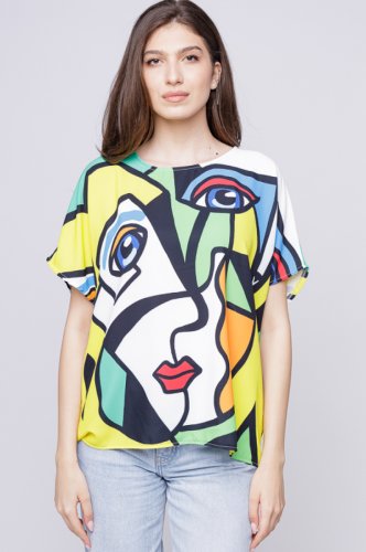 Bluza cu imprimeu arta moderna in stil picasso