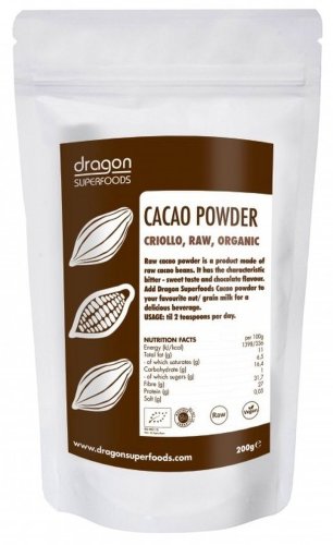 Cacao pulbere raw 200g - dragon superfoods