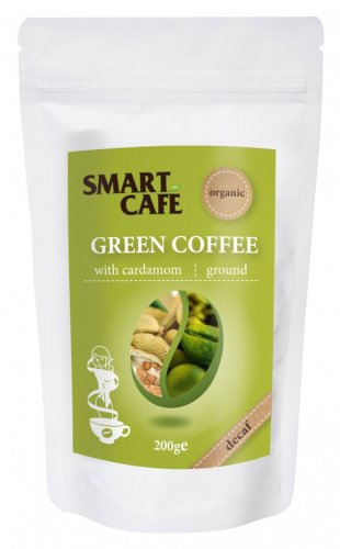 Cafea verde macinata decofeinizata cu cardamom 200g - dragon superfoods