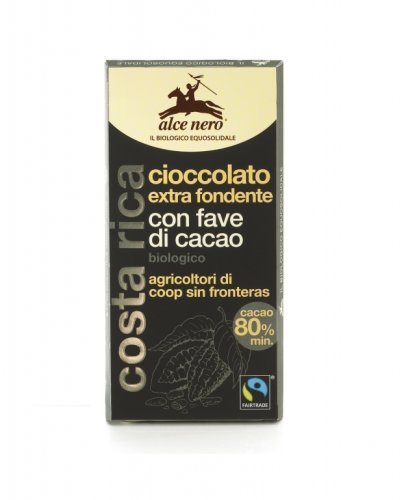 Ciocolata neagra 80% boabe cacao 100g - alce nero