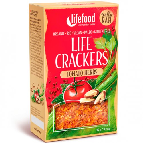 Crackers rosii ierburi fara gluten raw bio 90g - lifefood