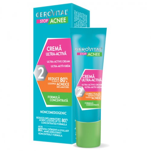 Crema ultra activa formula concentrata 15ml - gerovital stop acnee