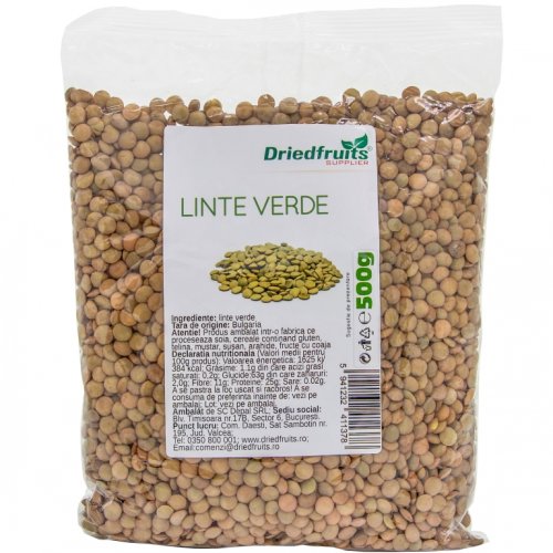 Linte verde boabe 500g - dried fruits