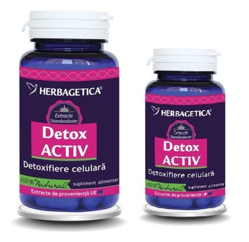 Pachet detox activ 60+10cps - herbagetica