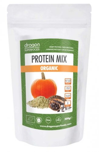 Pulbere proteica mix vegan cacao raw 200g - dragon superfoods