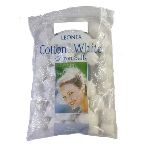Bilute de vata cotton & white, 50 bucati, leonex