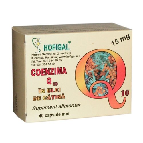 Hofigal coenzima q10 in ulei de catina 15 mg, 40 capsule