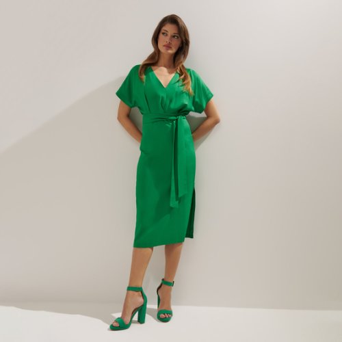 Mohito - rochie midi eleganță, din viscoză - verde